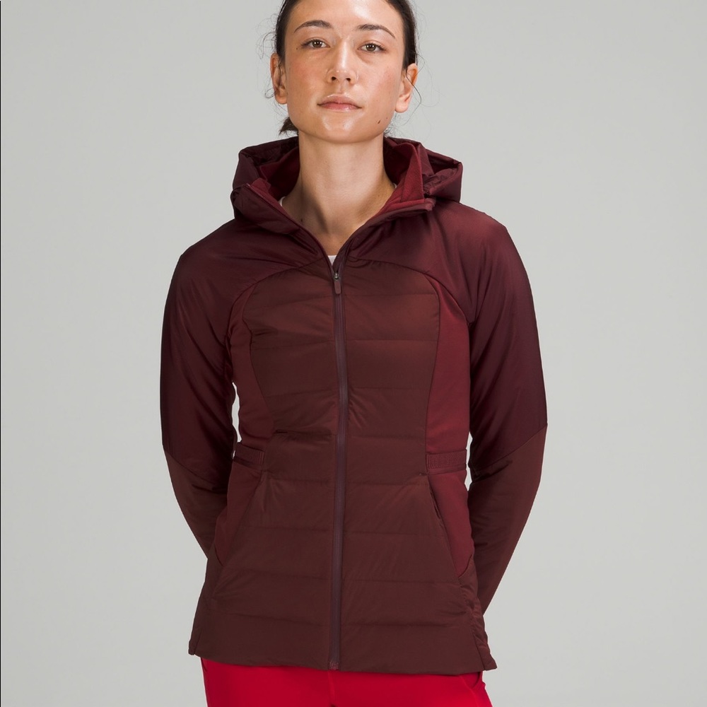 Lululemon down for it all jacket coat running red merlot 6